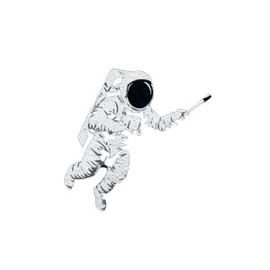 Astronaut Painting Mural Vinyl Car Decal Sticker – Waterproof & UV-Resistant 3.4133333333333336"