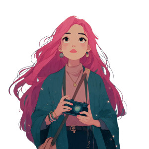 Pink-Haired Witch V4 Vinyl Car Decal Sticker – Waterproof & UV-Resistant 3.4133333333333336"