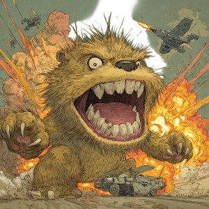 Rampaging Reptilian Kaiju Vinyl Car Decal Sticker – Waterproof & UV-Resistant 3.4133333333333336"