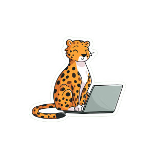 Smart Cheetah Sticker Vinyl Car Decal Sticker – Waterproof & UV-Resistant 3.4133333333333336"