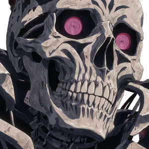 Evil Skeleton Anime Vinyl Car Decal Sticker – Waterproof & UV-Resistant 3.4133333333333336"