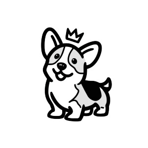 Royal Corgi Crown Vinyl Car Decal Sticker – Waterproof & UV-Resistant 3.4133333333333336"
