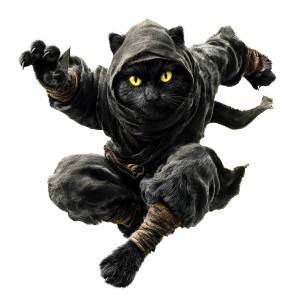 Ninja Cat V10 Vinyl Car Decal Sticker – Waterproof & UV-Resistant 6.826666666666667"