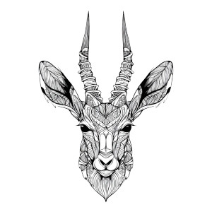 Gazelle Mandala Face Vinyl Car Decal Sticker – Waterproof & UV-Resistant 3.4133333333333336"