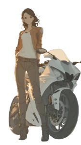 Elegant Anime Biker Vinyl Car Decal Sticker – Waterproof & UV-Resistant 4.8533333333333335"