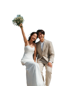Korean Wedding Couple V7 Vinyl Car Decal Sticker – Waterproof & UV-Resistant 4.16"