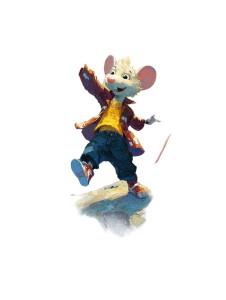 Dancing Space Mouse Vinyl Car Decal Sticker – Waterproof & UV-Resistant 8.213333333333333"