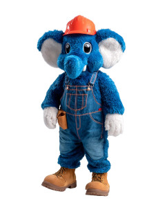 Blue Elephant Mascot Vinyl Car Decal Sticker – Waterproof & UV-Resistant 8.213333333333333"