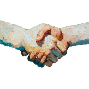 Handshake Greeting Vinyl Car Decal Sticker – Waterproof & UV-Resistant 3.4133333333333336"