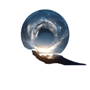 Hand Holding Earth V3 Vinyl Car Decal Sticker – Waterproof & UV-Resistant 3.4133333333333336"