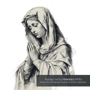 Holy Mary Praying V3 Vinyl Car Decal Sticker – Waterproof & UV-Resistant 3.4133333333333336"