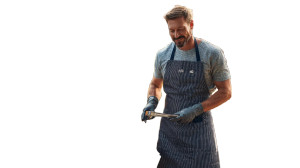 Chef Grilling Masterfully Vinyl Car Decal Sticker – Waterproof & UV-Resistant 2.72"