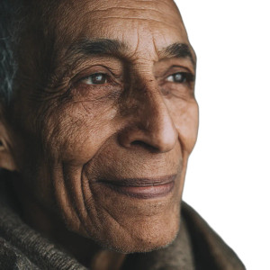 Serene Elder Portrait Vinyl Car Decal Sticker – Waterproof & UV-Resistant 3.4133333333333336"