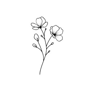 Minimalist Flower Branch Vinyl Car Decal Sticker – Waterproof & UV-Resistant 3.4133333333333336"