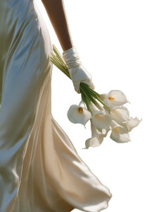 Bride With Lilies Vinyl Car Decal Sticker – Waterproof & UV-Resistant 8.213333333333333"