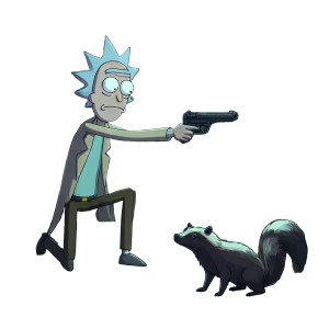Rick Vs Skunk Vinyl Car Decal Sticker – Waterproof & UV-Resistant 6.826666666666667"