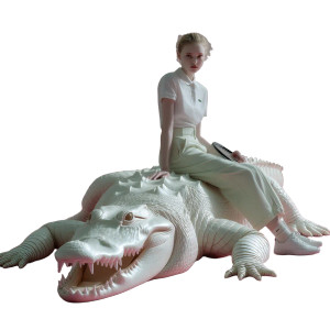 Albino Alligator Fashion Vinyl Car Decal Sticker – Waterproof & UV-Resistant 6.826666666666667"