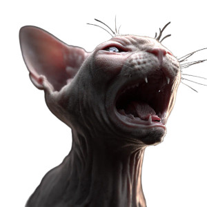 Crying Hairless Cat Vinyl Car Decal Sticker – Waterproof & UV-Resistant 3.4133333333333336"