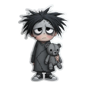 Gothic Doll Boy Vinyl Car Decal Sticker – Waterproof & UV-Resistant 3.4133333333333336"