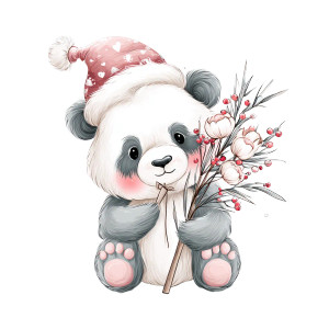 Christmas Panda Vinyl Car Decal Sticker – Waterproof & UV-Resistant 3.4133333333333336"