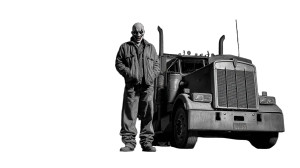 Grinning Truck Driver Vinyl Car Decal Sticker – Waterproof & UV-Resistant 2.72"