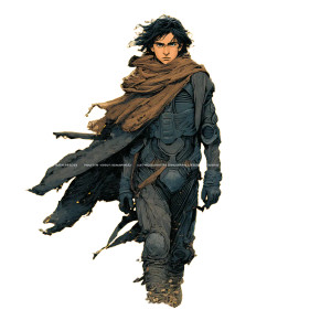 Desert Wanderer Manga Vinyl Car Decal Sticker – Waterproof & UV-Resistant 3.4133333333333336"