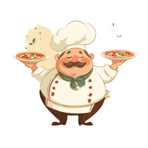 Cartoon Italian Chef Vinyl Car Decal Sticker – Waterproof & UV-Resistant 3.4133333333333336"