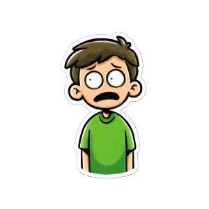 Surprised Cartoon Character Vinyl Car Decal Sticker – Waterproof & UV-Resistant 3.4133333333333336"