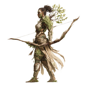 Elven Plant Warrior Vinyl Car Decal Sticker – Waterproof & UV-Resistant 3.4133333333333336"