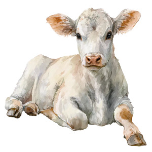 Watercolor Calf Vinyl Car Decal Sticker – Waterproof & UV-Resistant 3.4133333333333336"