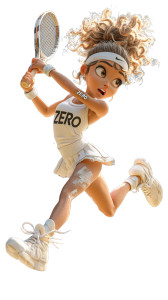 Tennis Player Cartoon V2 Vinyl Car Decal Sticker – Waterproof & UV-Resistant 4.8533333333333335"