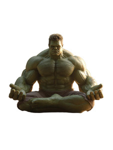 Meditating Hulk Vinyl Car Decal Sticker – Waterproof & UV-Resistant 8.213333333333333"