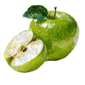 Green Half Apple Vinyl Car Decal Sticker – Waterproof & UV-Resistant 6.826666666666667"