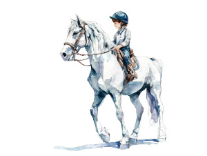 White Horse Rider V2 Vinyl Car Decal Sticker – Waterproof & UV-Resistant 6.1866666666666665"