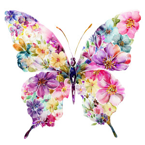 Floral Butterfly Design Vinyl Car Decal Sticker – Waterproof & UV-Resistant 6.826666666666667"