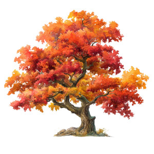 Maple Tree Illustration Vinyl Car Decal Sticker – Waterproof & UV-Resistant 3.4133333333333336"