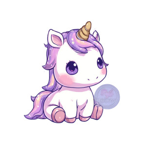Cute Chibi Unicorn Vinyl Car Decal Sticker – Waterproof & UV-Resistant 3.4133333333333336"