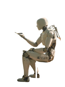 Futuristic Painting Robot Vinyl Car Decal Sticker – Waterproof & UV-Resistant 8.213333333333333"