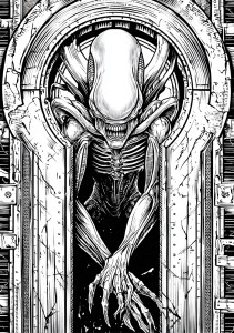 Giger'S Alien Escape Vinyl Car Decal Sticker – Waterproof & UV-Resistant 4.32"