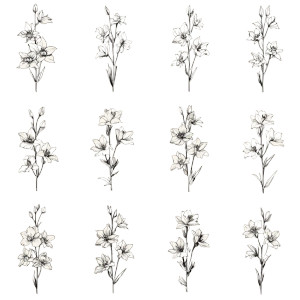 Larkspur Line Drawings Vinyl Car Decal Sticker – Waterproof & UV-Resistant 3.4133333333333336" Larkspur Line Drawings Vinyl Car Decal Sticker – Waterproof & UV-Resistant 3.4133333333333336"