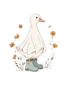 Ghost Goose Doodle Vinyl Car Decal Sticker – Waterproof & UV-Resistant 8.213333333333333"