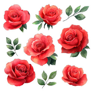 Red Roses Clipart Vinyl Car Decal Sticker – Waterproof & UV-Resistant 6.826666666666667"