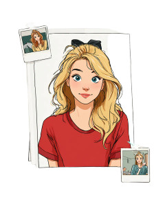 Blonde Cartoon Girl V5 Vinyl Car Decal Sticker – Waterproof & UV-Resistant 4.0"