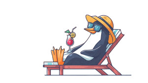 Tux Relaxing V2 Vinyl Car Decal Sticker – Waterproof & UV-Resistant 5.4