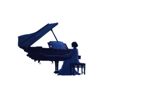 Moonlit Piano Girl Vinyl Car Decal Sticker – Waterproof & UV-Resistant 2.72"