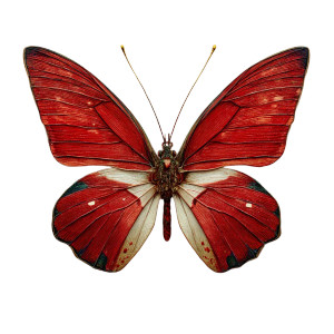 Red Hyper Butterfly Vinyl Car Decal Sticker – Waterproof & UV-Resistant 6.826666666666667"