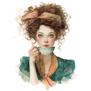 Victorian Coffee Sipper Vinyl Car Decal Sticker – Waterproof & UV-Resistant 3.4133333333333336"