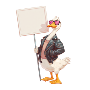 Cool Cartoon Goose Vinyl Car Decal Sticker – Waterproof & UV-Resistant 3.4133333333333336"