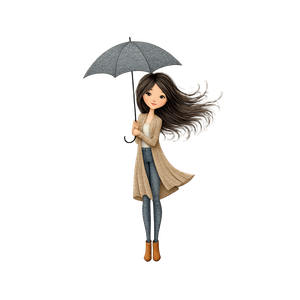 Girl In Rain V6 Vinyl Car Decal Sticker – Waterproof & UV-Resistant 6.826666666666667"