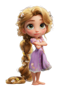 Chibi Rapunzel Bouguereau Vinyl Car Decal Sticker – Waterproof & UV-Resistant 4.1066666666666665"